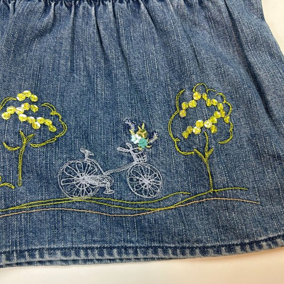 NWT Gymboree Girl Flounced Denim Skirt & Ruffle Neck Tank Size 8 - Picture 3 of 8